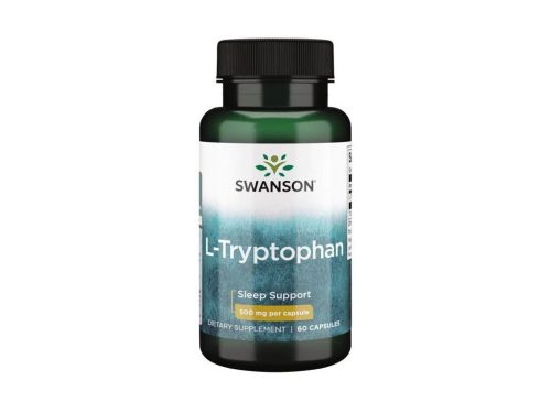 Swanson L-Tryptophan 500mg, Alvás idegrendszer (az 5HTP előanyaga)  60 kapszula 