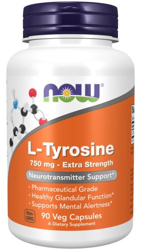 L-Tyrosine, Extra Strength, 750 mg, 90 Veg Capsules NOW Foods