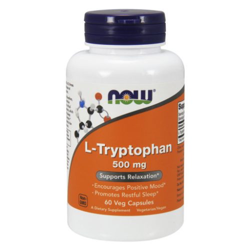 NOW Foods L-Tryptophan 500 mg 60 vegkapszula mentális jóllét és alvás