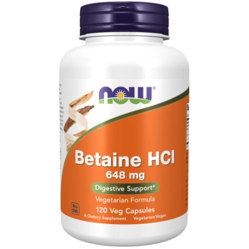 Now Foods Betaine HCl 648 mg – 120 Veg Capsules